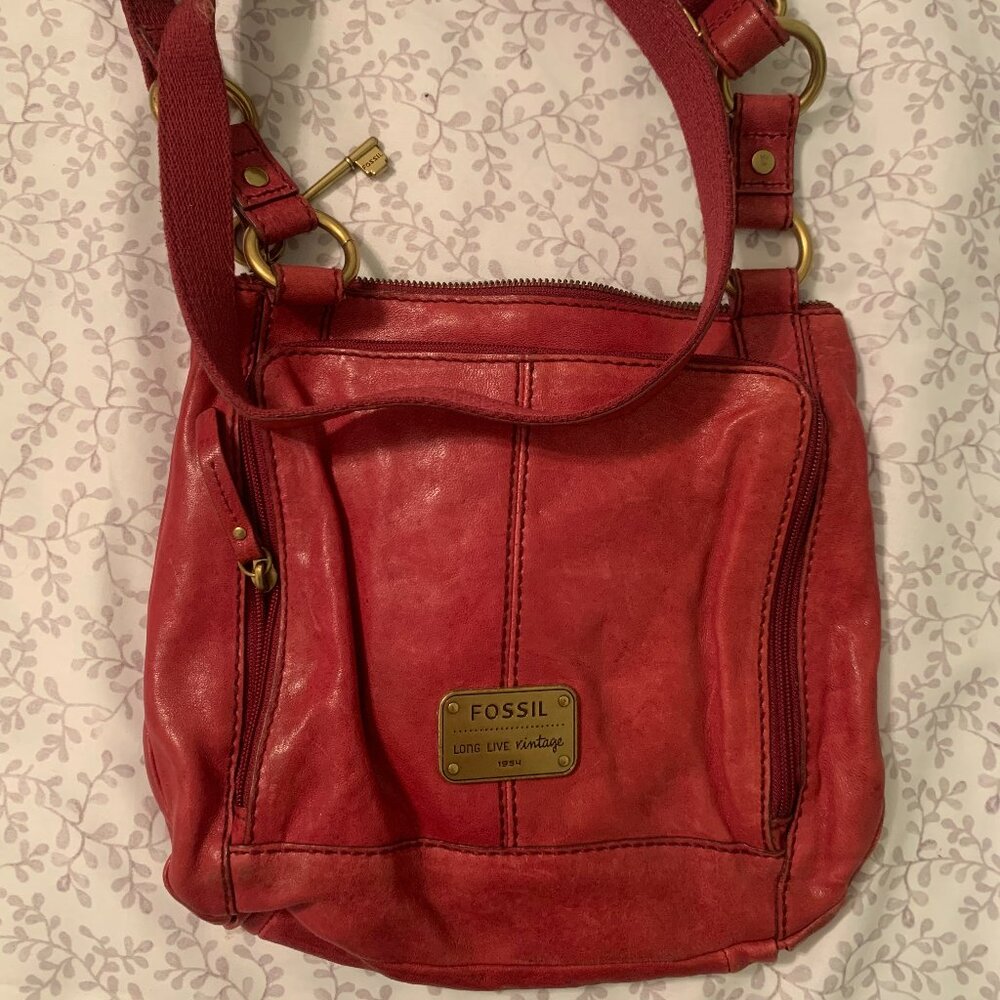 Fossil leather crossbody bag